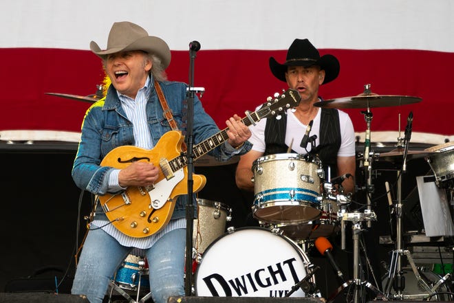 Dwight Yoakam performs in concert during Willie Nelson's 4th of July Picnic at Q2 Stadium on July 04, 2023 in Austin, Texas.