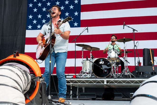 Shane Smith and Bryan McGrath of Shane Smith & The Saints perform in concert during Willie Nelson's 4th of July Picnic at Q2 Stadium on July 04, 2023 in Austin, Texas.